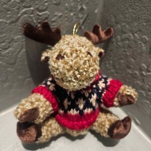 Hugfun 2012 Plush Moose with Sweater Hanging Ornament